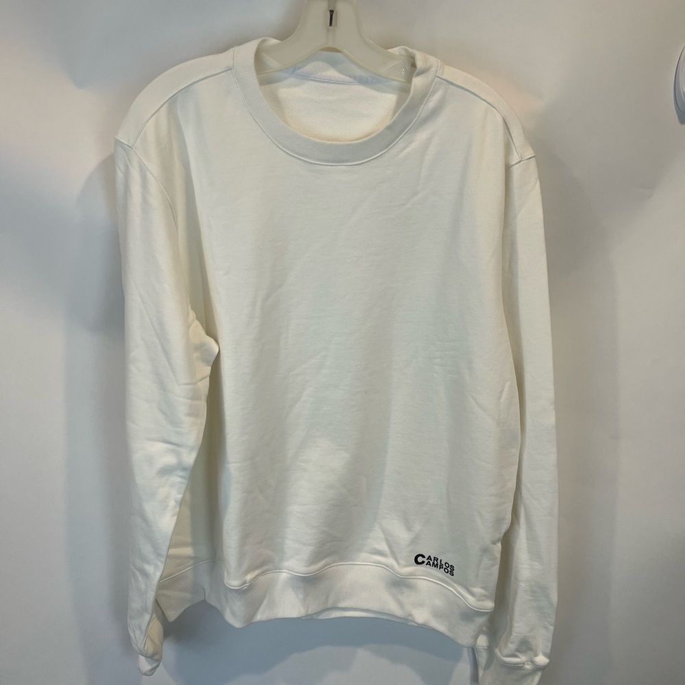 Carlos Campos White Crewneck Sweatshirt SZ S